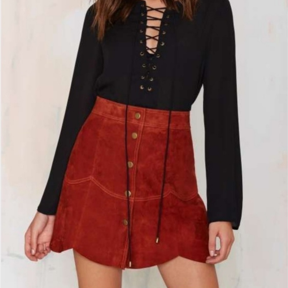 Nasty Gal Bobby McGee Suede Skirt